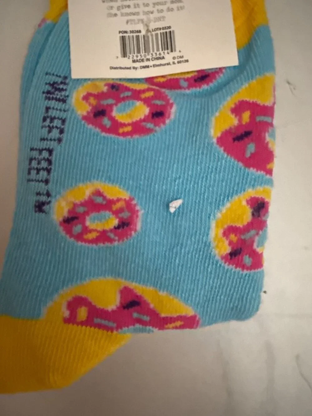 Kids Two Left Feet Donut-Themed Socks Ages 3-6 Shoe Sizes 8-13 Fun Colorful Desi